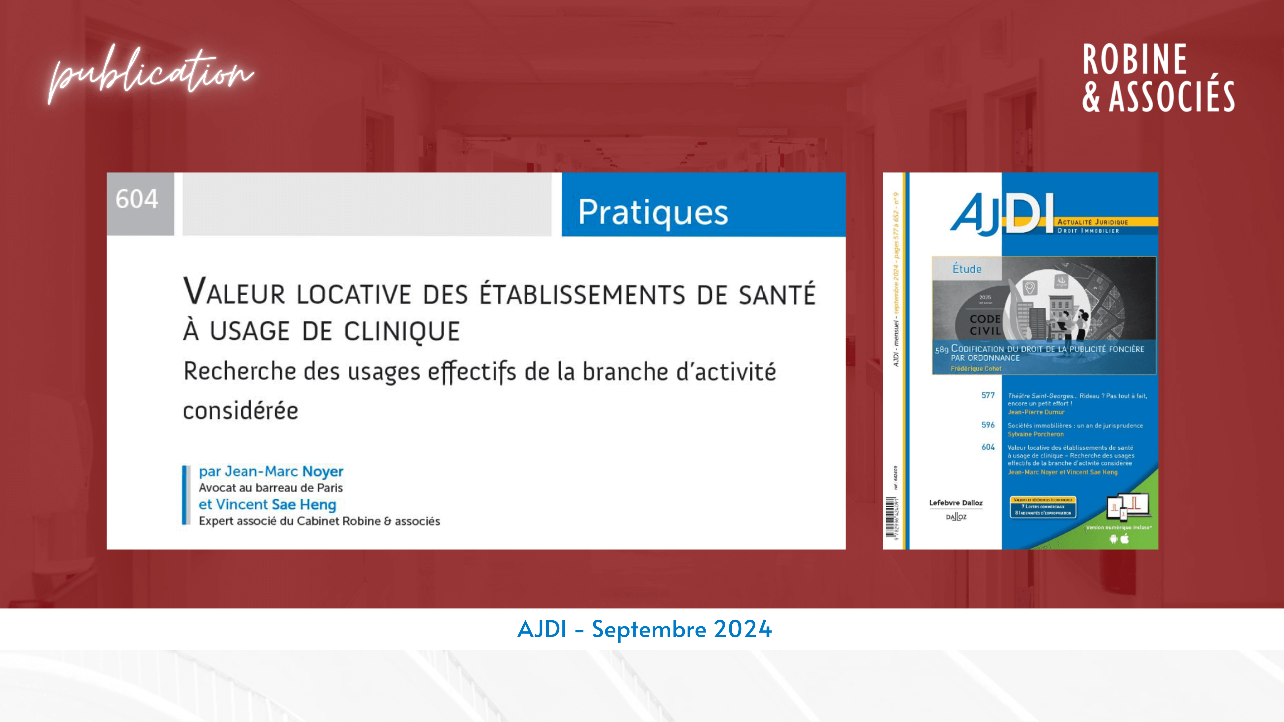 Valeur locative des établissements de santé à usage de clinique